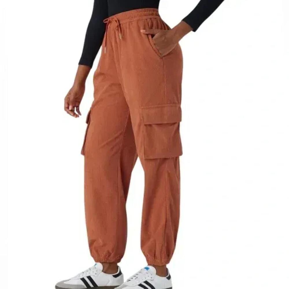 NWT Halara Midโ Rise Drawstring Pocket Corduroy Cargo Joggers - Size Medium